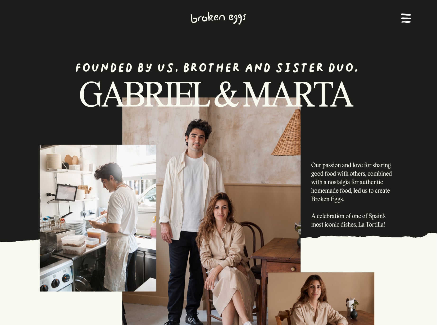 broken eggs website design