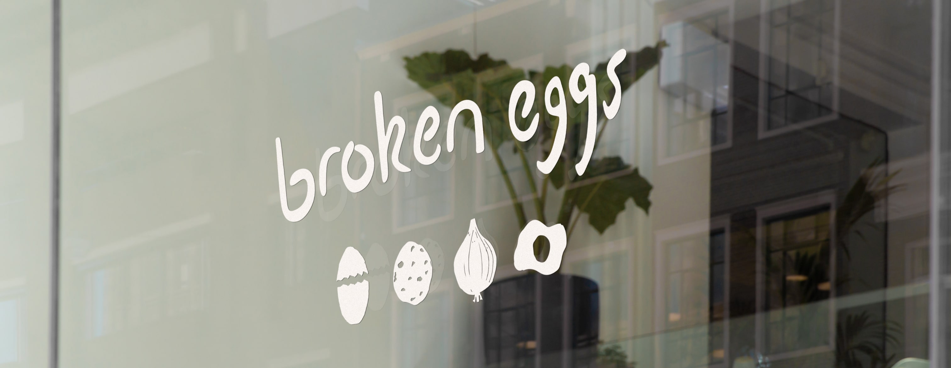 broken eggs banner