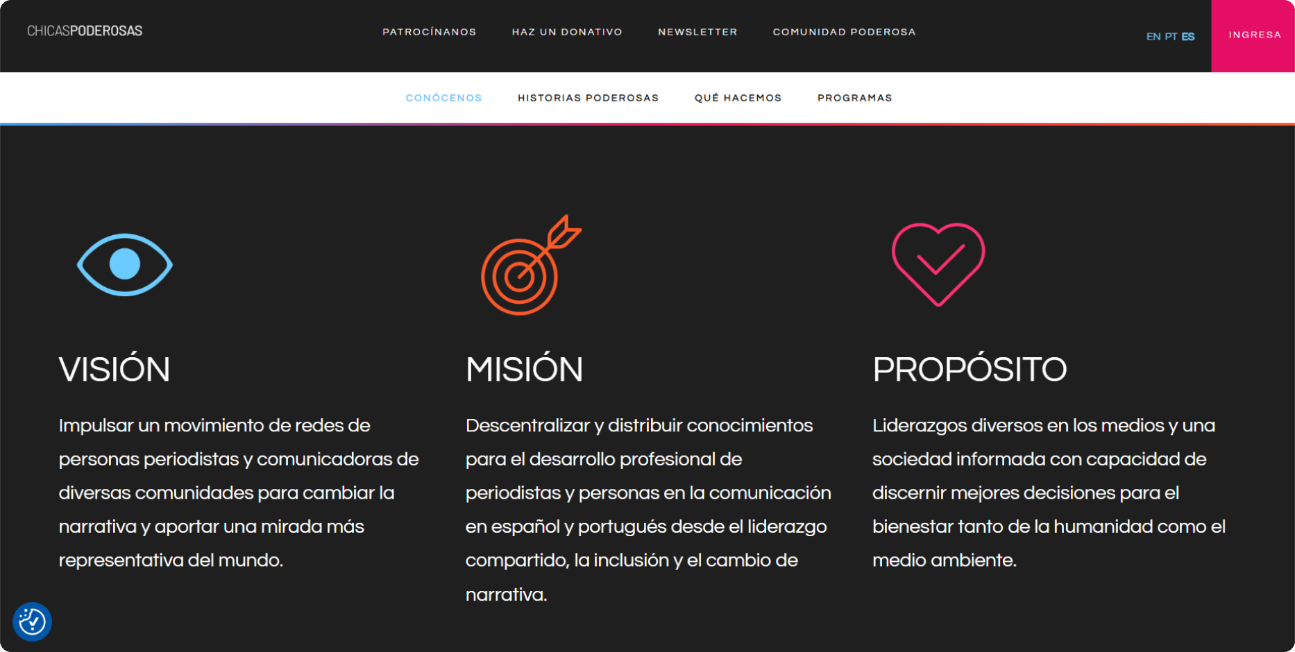 chicas website design view